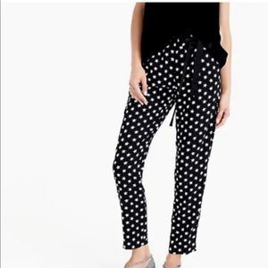 J.Crew Star Print crepe jogger pants Tie waist